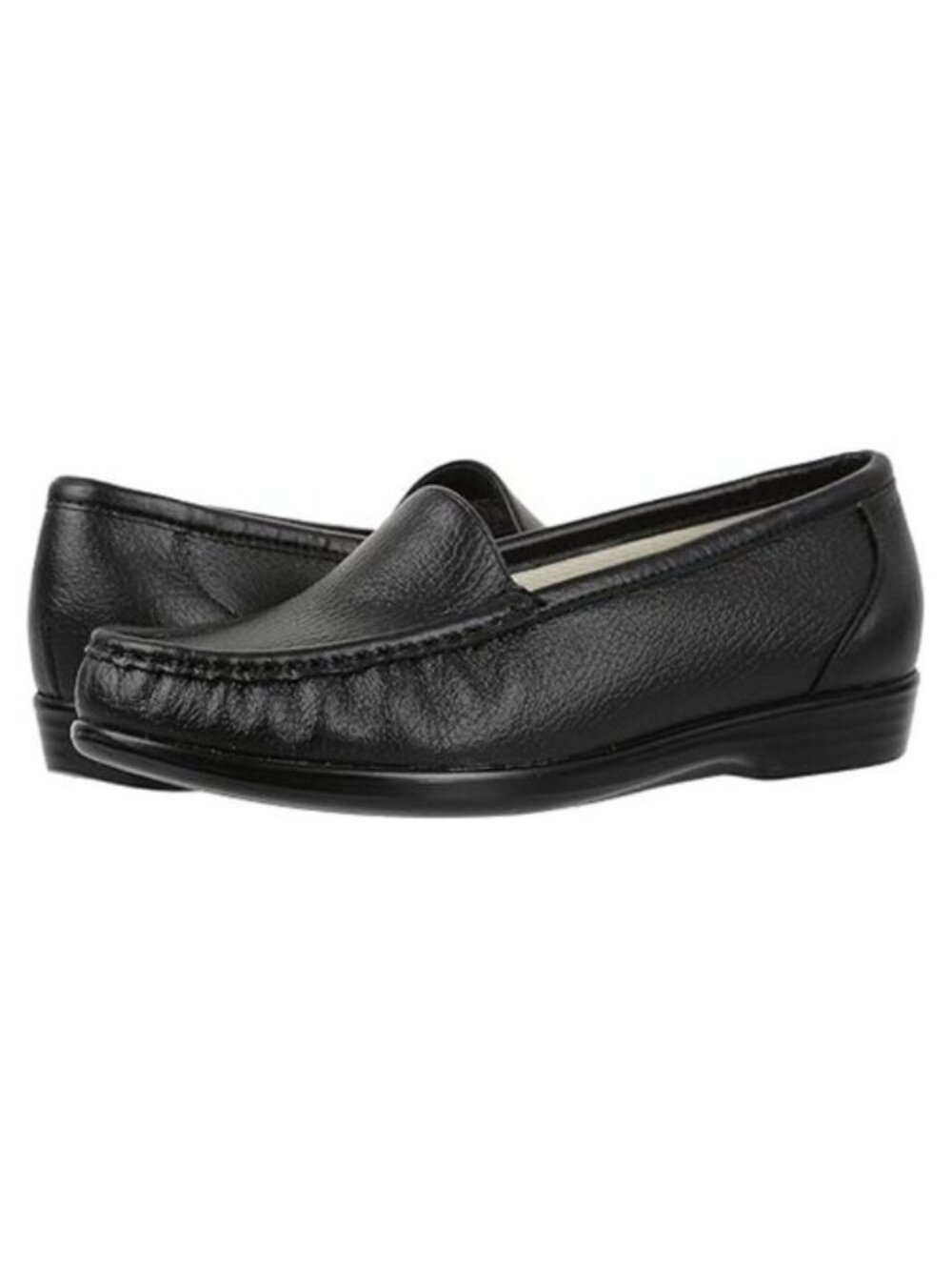 SAS Black Simplify Slip On Leather Loafers Size 9 Slim Shoes 9S